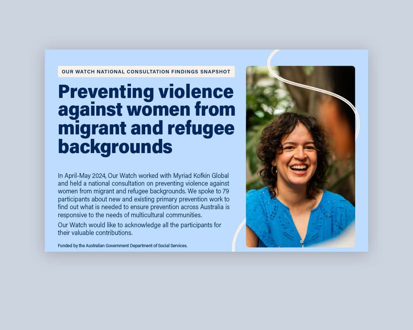 Our Watch | Preventing violence against women from migrant and…