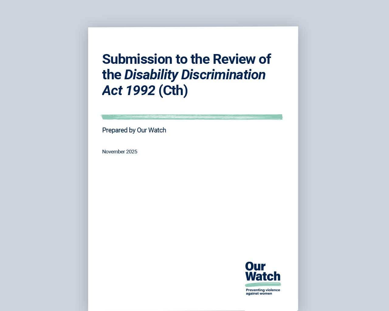 Submission Review Disability Discrim Act