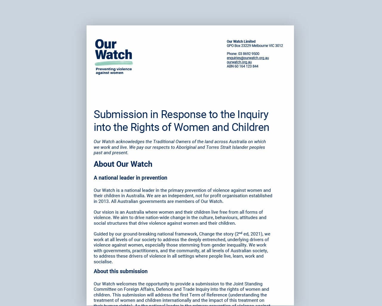 Submission rights women children