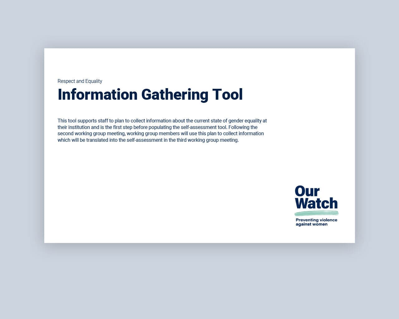 TAFE information gathering tool