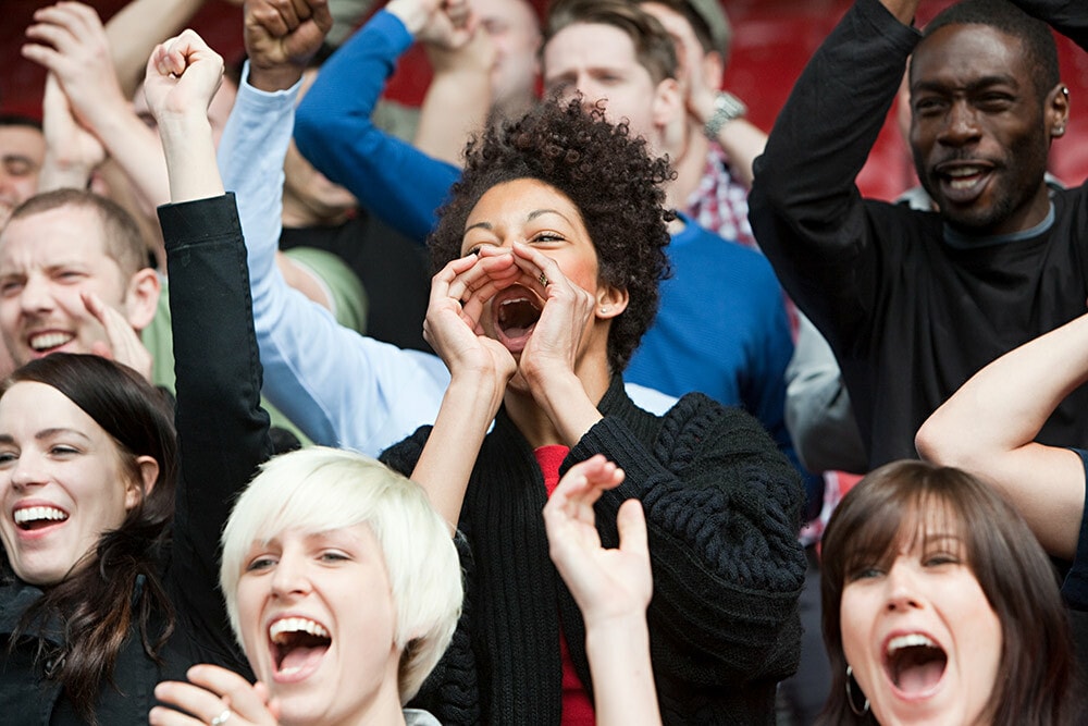 Crowd cheering sports