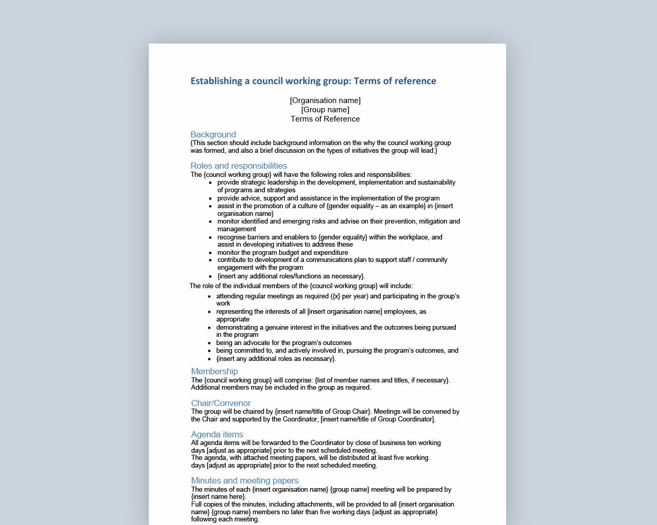 Local Gov terms of ref template