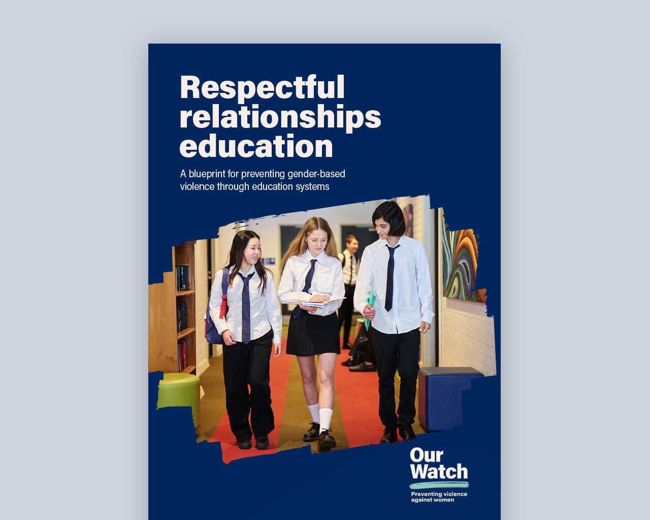 Cover of document with image of high school students walking down a corridor.