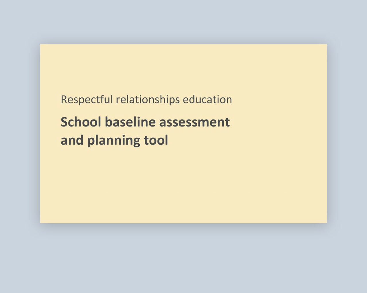 RRE assessment tool generic