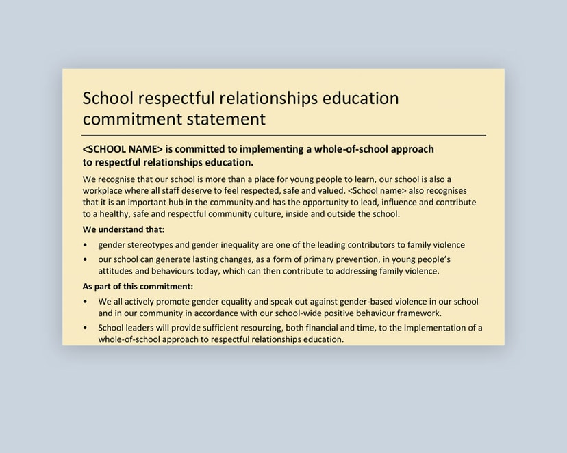 Our Watch | Respectful relationships education resources