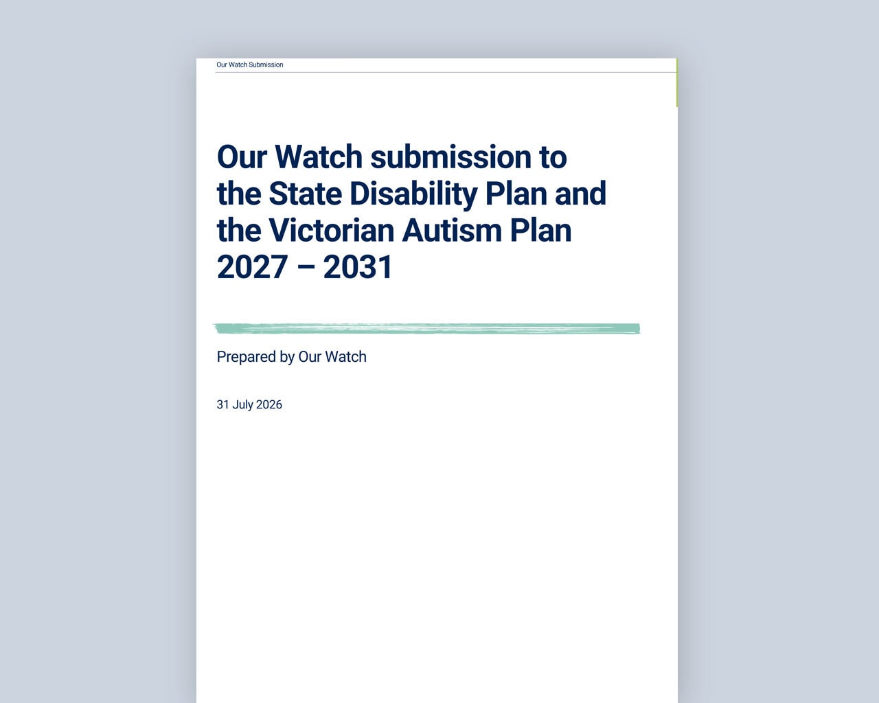State Disability Plan Vic Autism Plan