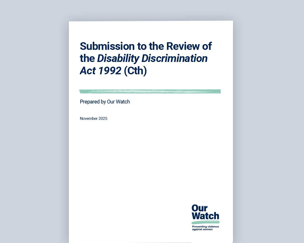 Submission Review Disability Discrim Act