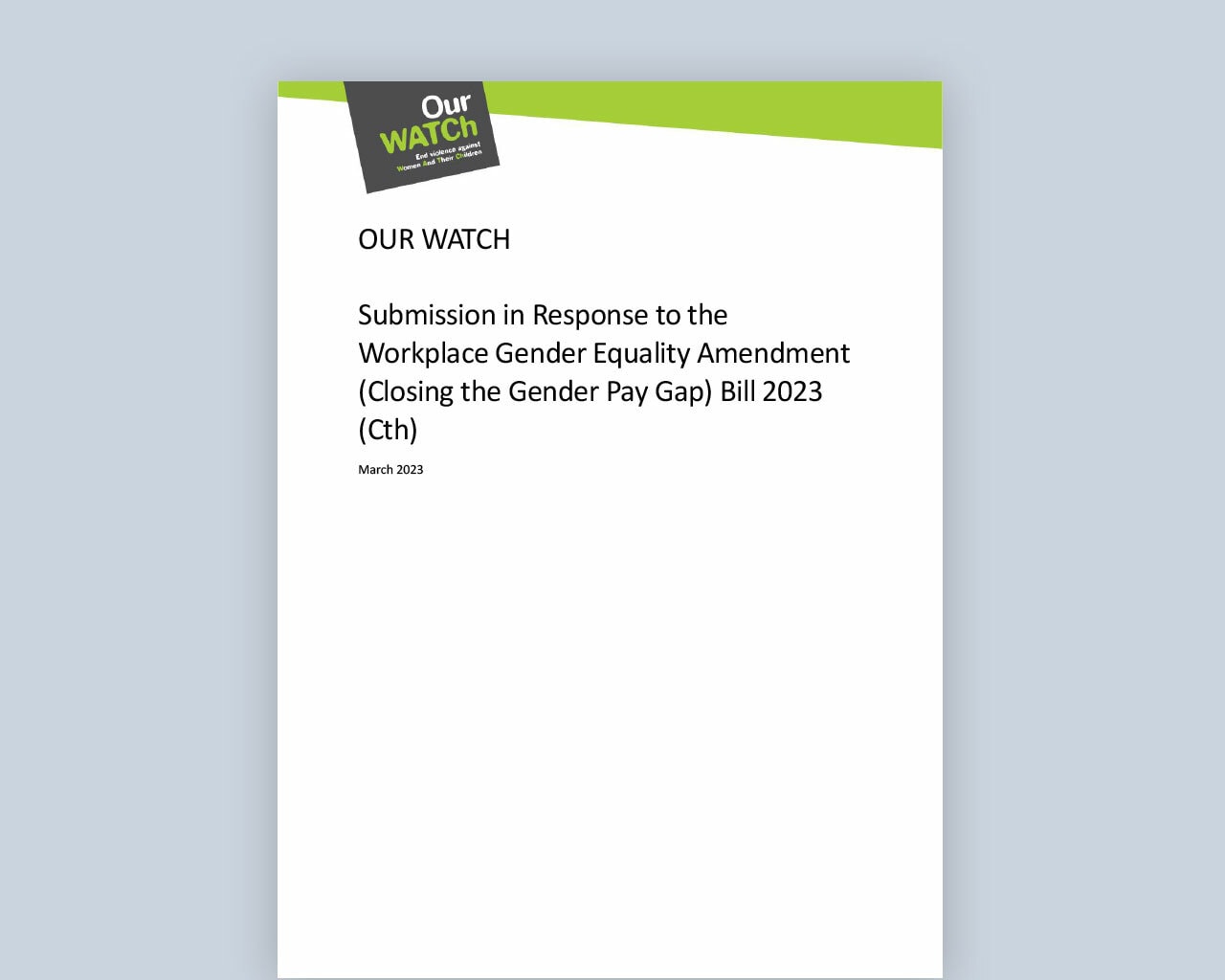 Submission WGEA Bill