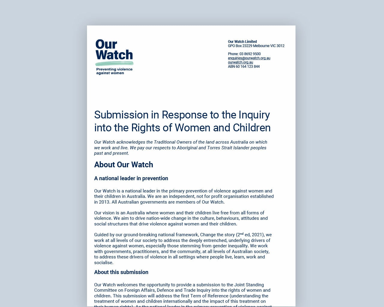 Submission rights women children