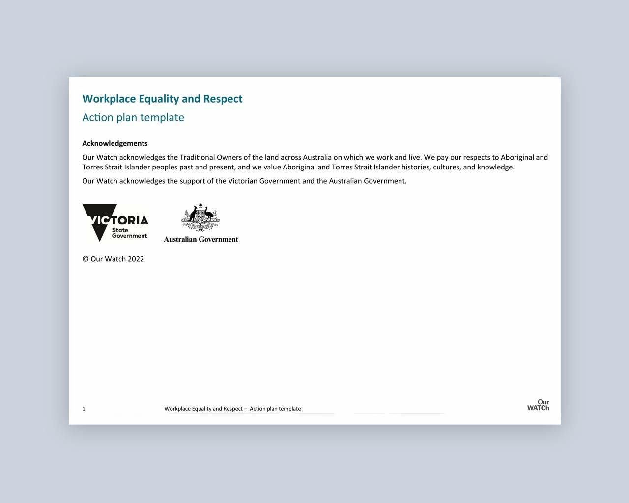 Document cover with Vic Gov and Aus Gov logos.
