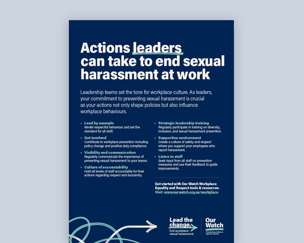 Actions leaders can take to end sexual harassment at work