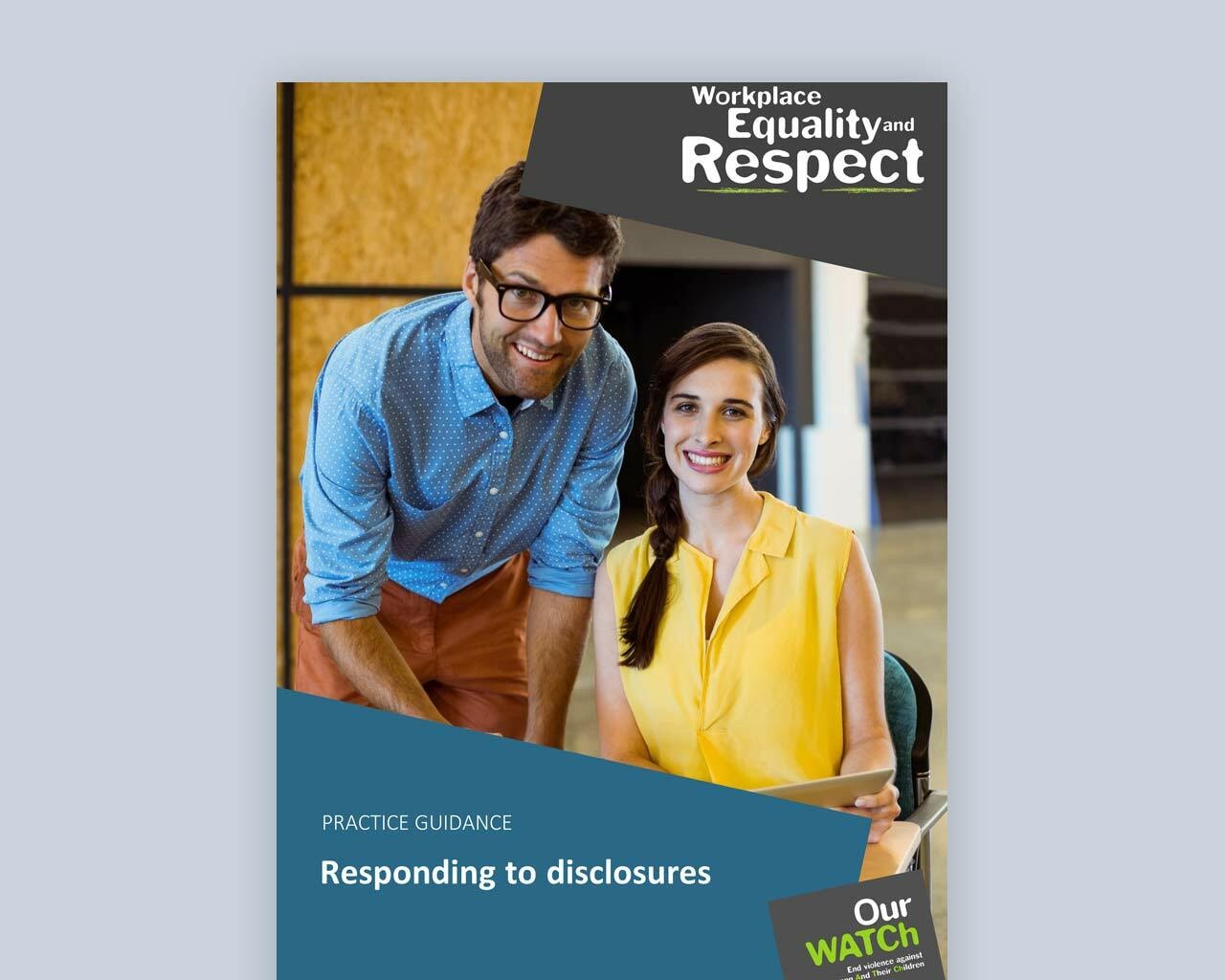 Document cover showing man and woman colleagues in office setting.