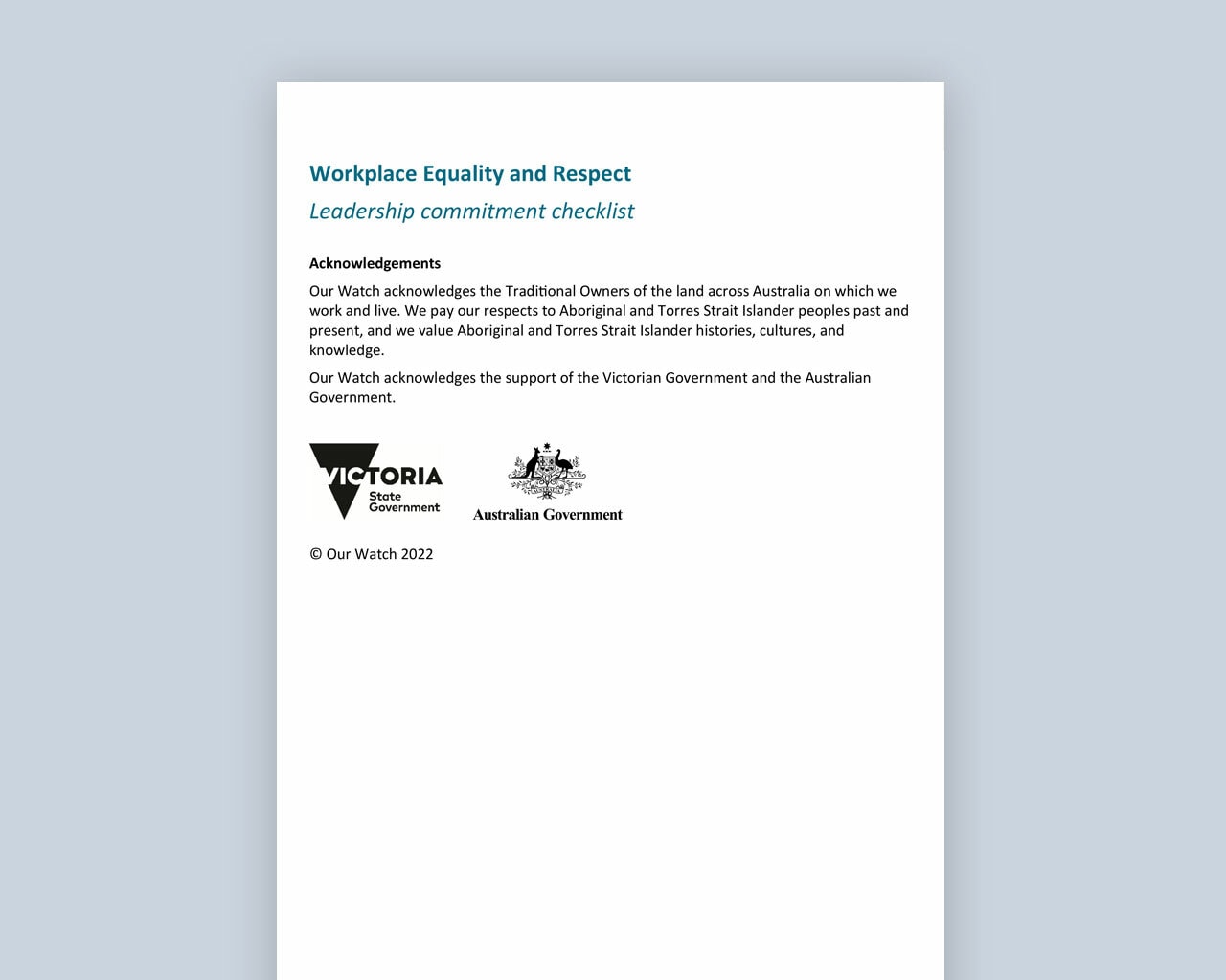 Document cover with Vic Gov and Aus Gov logos.