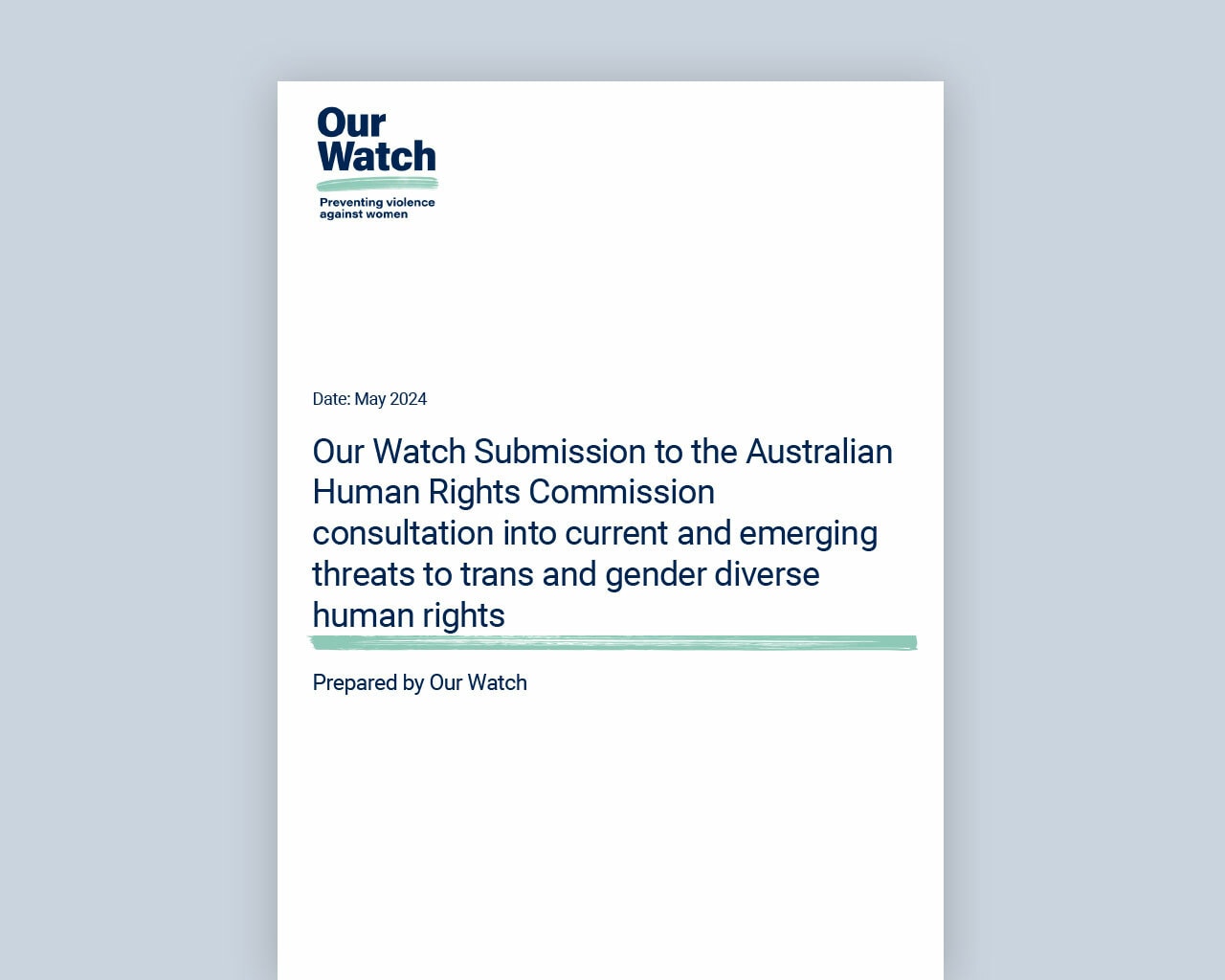 Submission to the Australian Human Rights Commission consultation into current and emerging threats to trans and gender diverse human rights