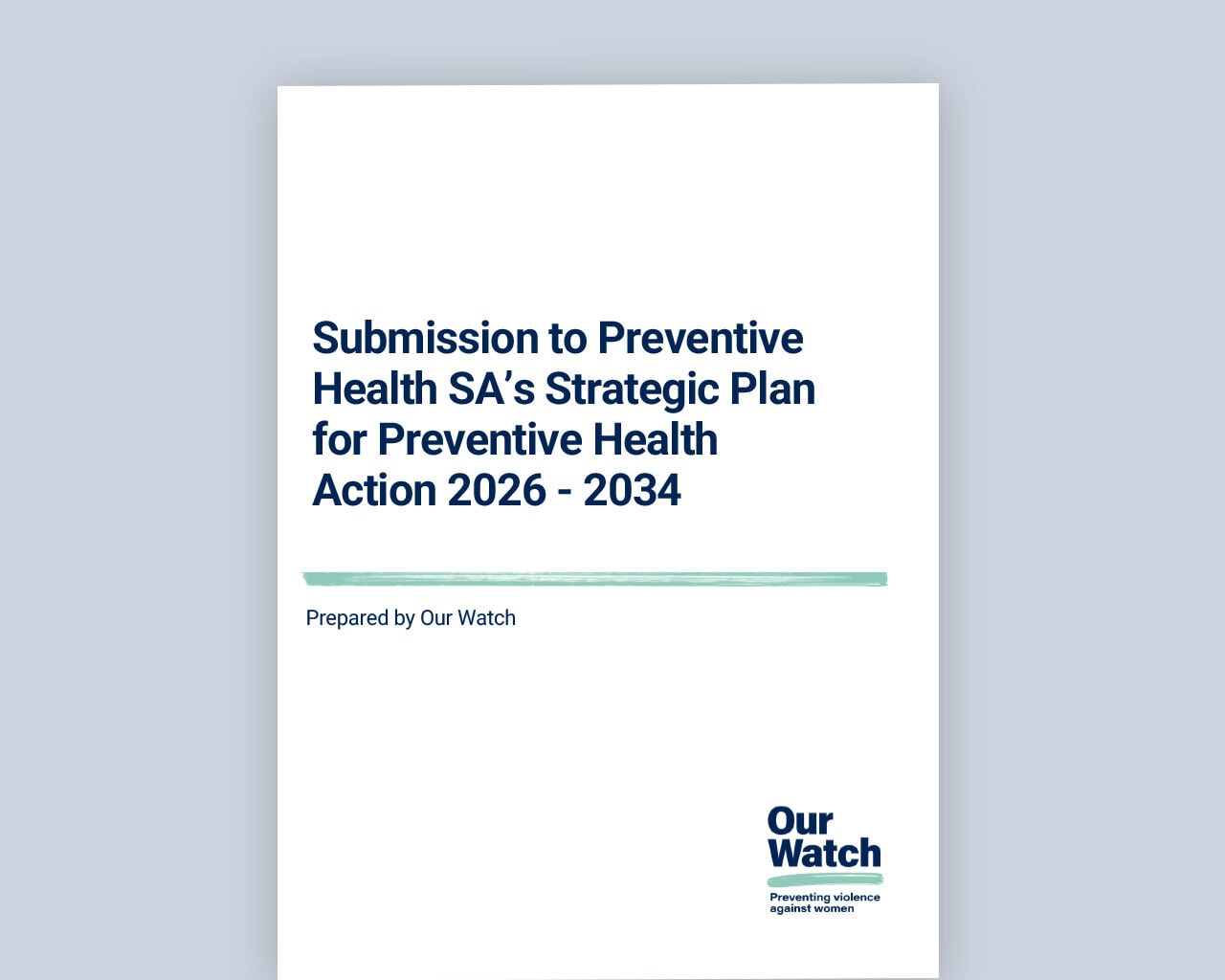 Submission to Preventive Health SA’s Strategic Plan for Preventive Health Action 2026-2034