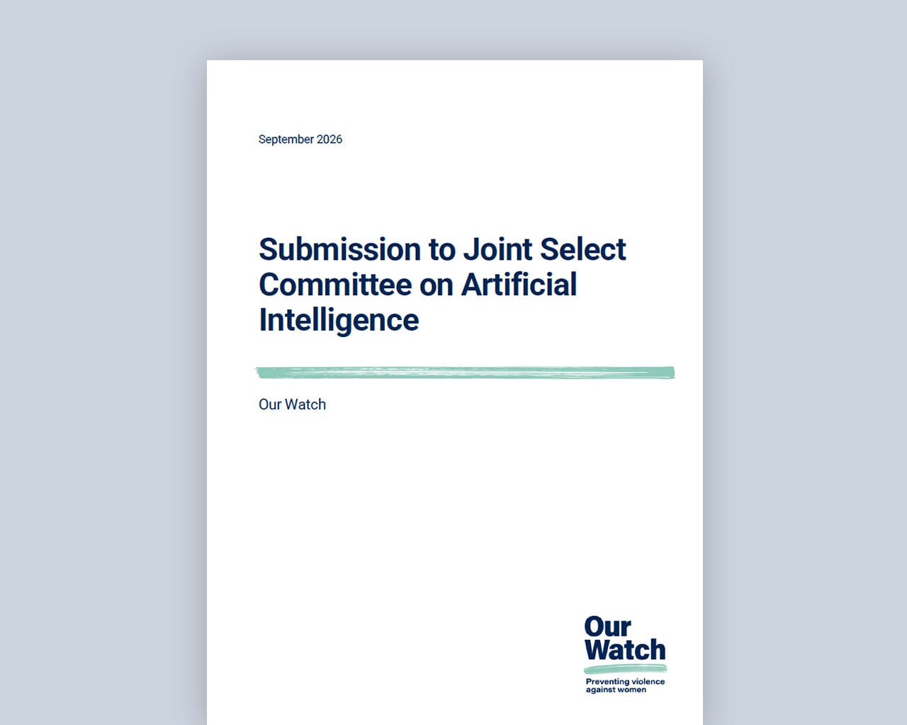 Submission to Joint Select Committee on Artificial Intelligence