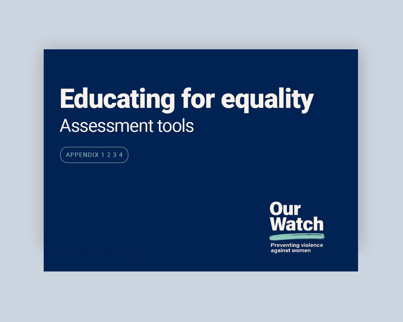 Appendices – assessment tools