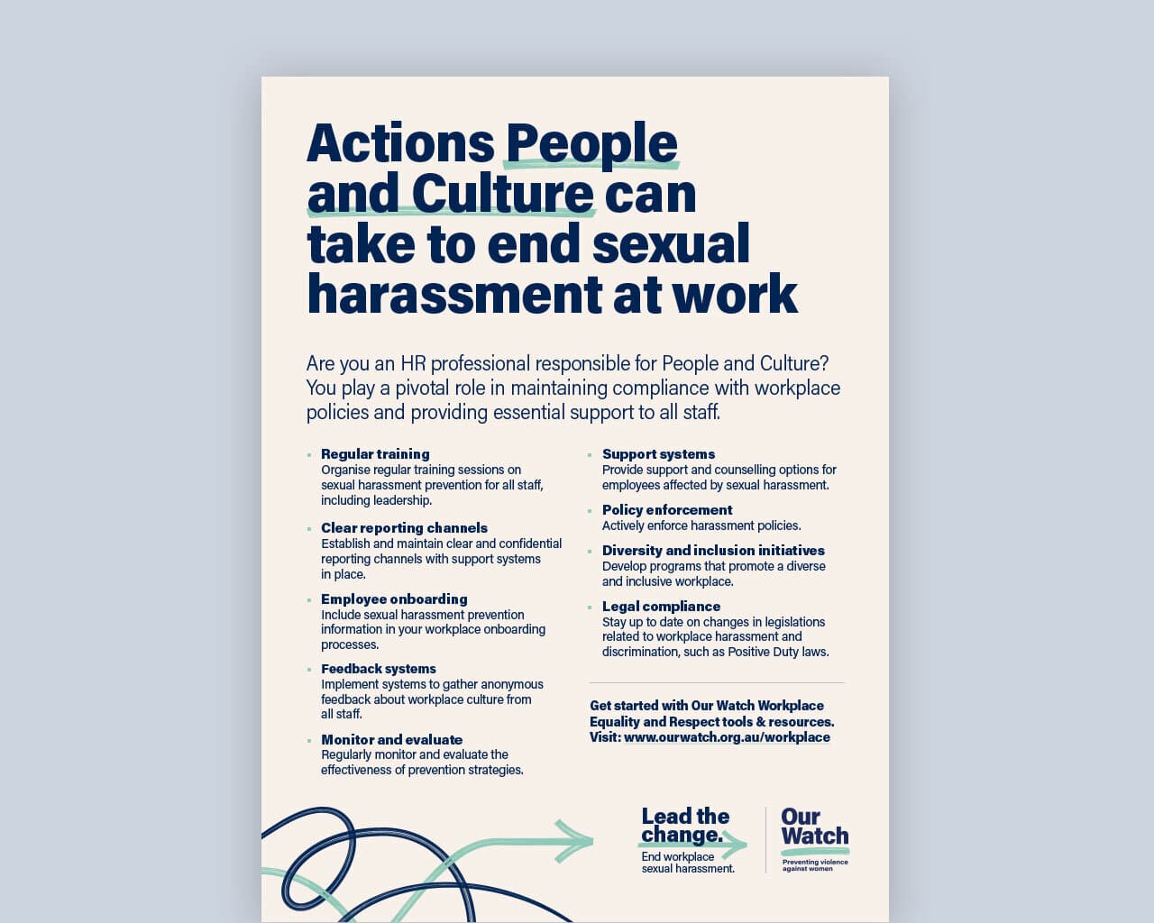 Actions People and Culture can take to end sexual harassment at work